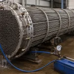 Intercambiador de calor sometido a prueba hidrostática con protección contra la corrosión hidrostática mediante soluciones ZERUST