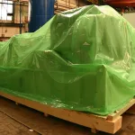 Equipos grandes protegidos durante el envío con película VCI multimetal ZERUST