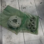 Engranaje y rodamientos empaquetados en una Bolsa VCI Plana para protección contra la corrosión.