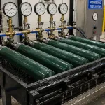 Cilindros de gas sometidos a pruebas hidrostáticas con aditivo para fluido de prueba hidrostática