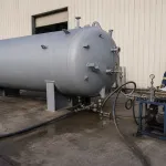 Recipiente a presión sometido a prueba hidrostática con concentrado para tratamiento de agua